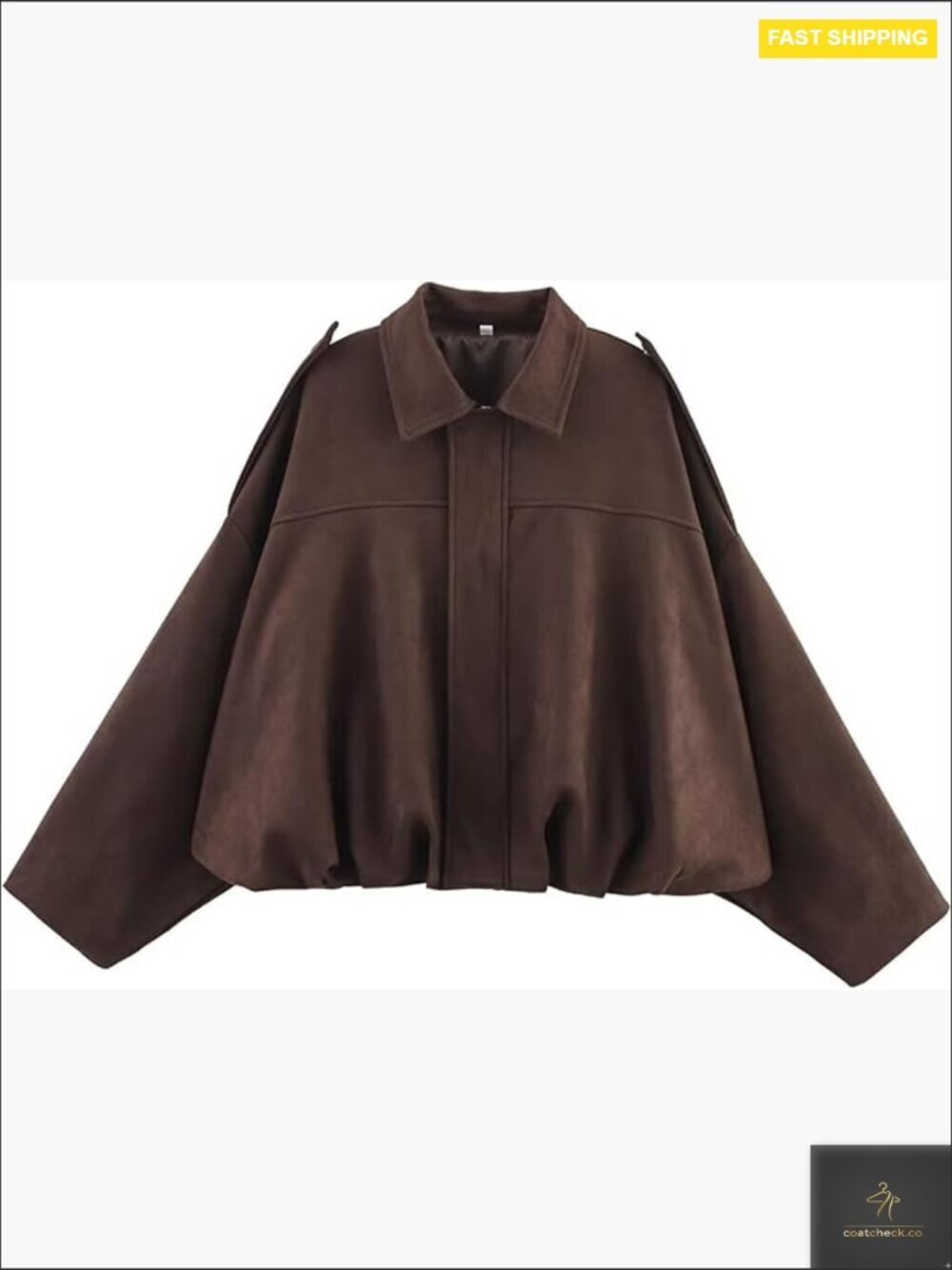 Faux Suede Bomber Jacket Oversized Pilot Coat Streetwear Fall Trendy